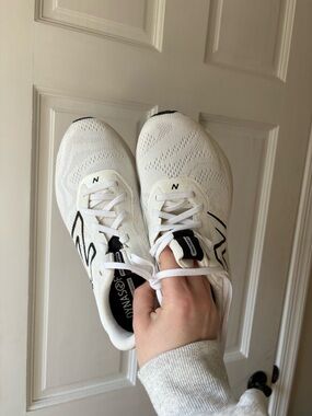 New Balance White and Black Athletic Sneakers